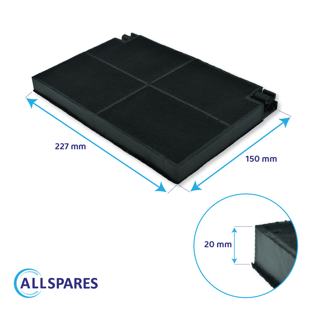 Filtre à charbon (2pcs) Küppersbusch ZUB1009 / ZUB551 par AllSpares