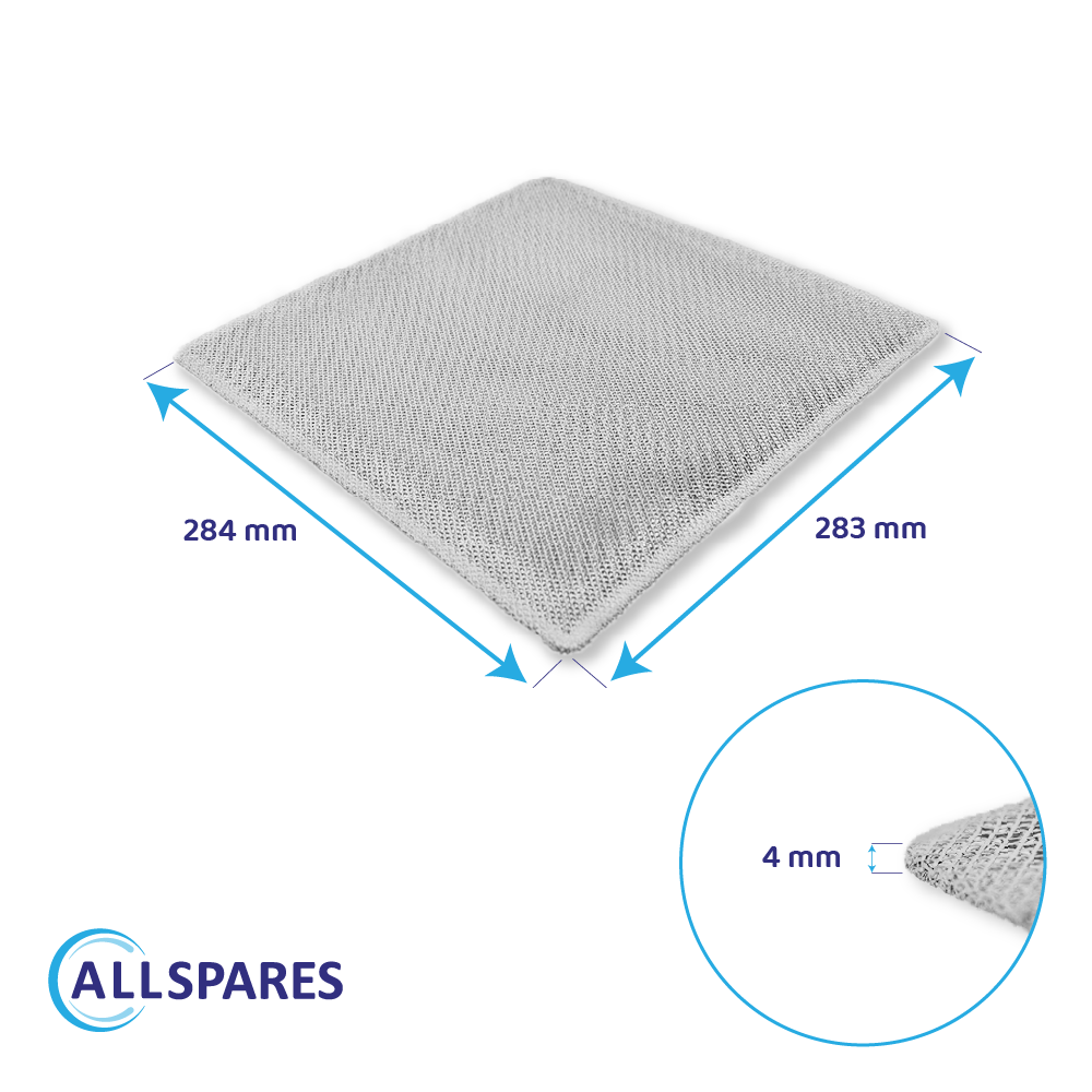 Filtre à graisse en métal 284x283mm Siemens 298619 / 00298619 par AllSpares