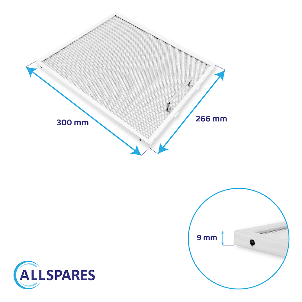 Filtre à graisse en métal 300x266mm compatible avec Neff D8601...