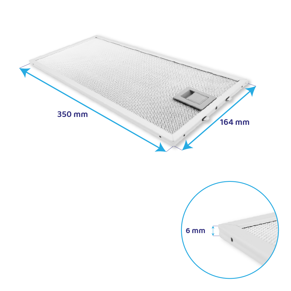 Filtre à graisse en métal 350x164mm Neff 435204 / 00435204 par AllSpares