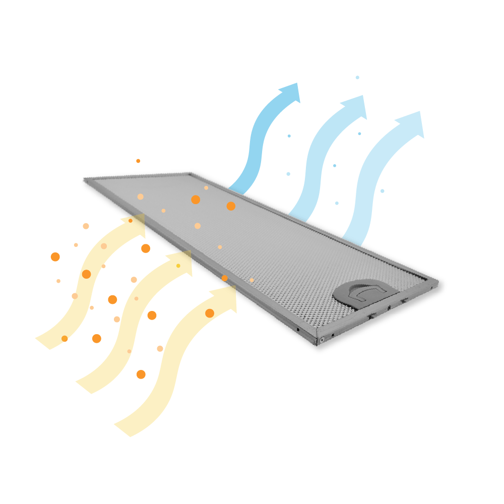 Filtre à graisse en métal 482x192mm compatible avec Viva VVA61F350...