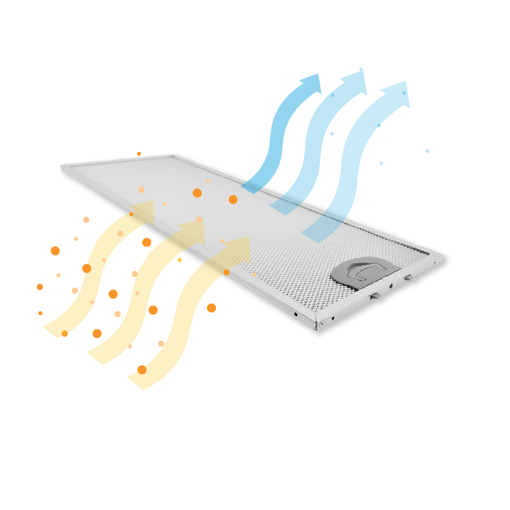 Filtre à graisse en métal 482x192mm compatible avec Pitsos 2MIC61T...