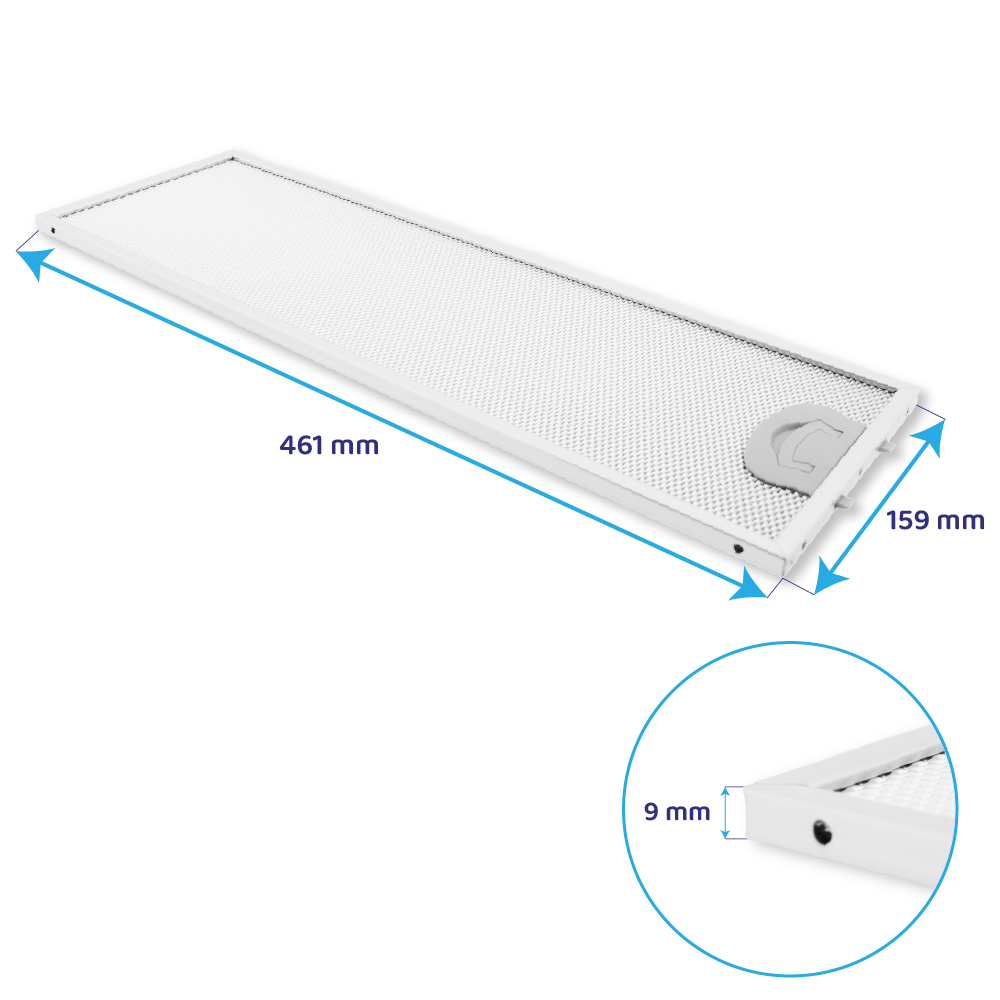 Filtre à graisse en metal 461x159mm compatible avec AIRONE