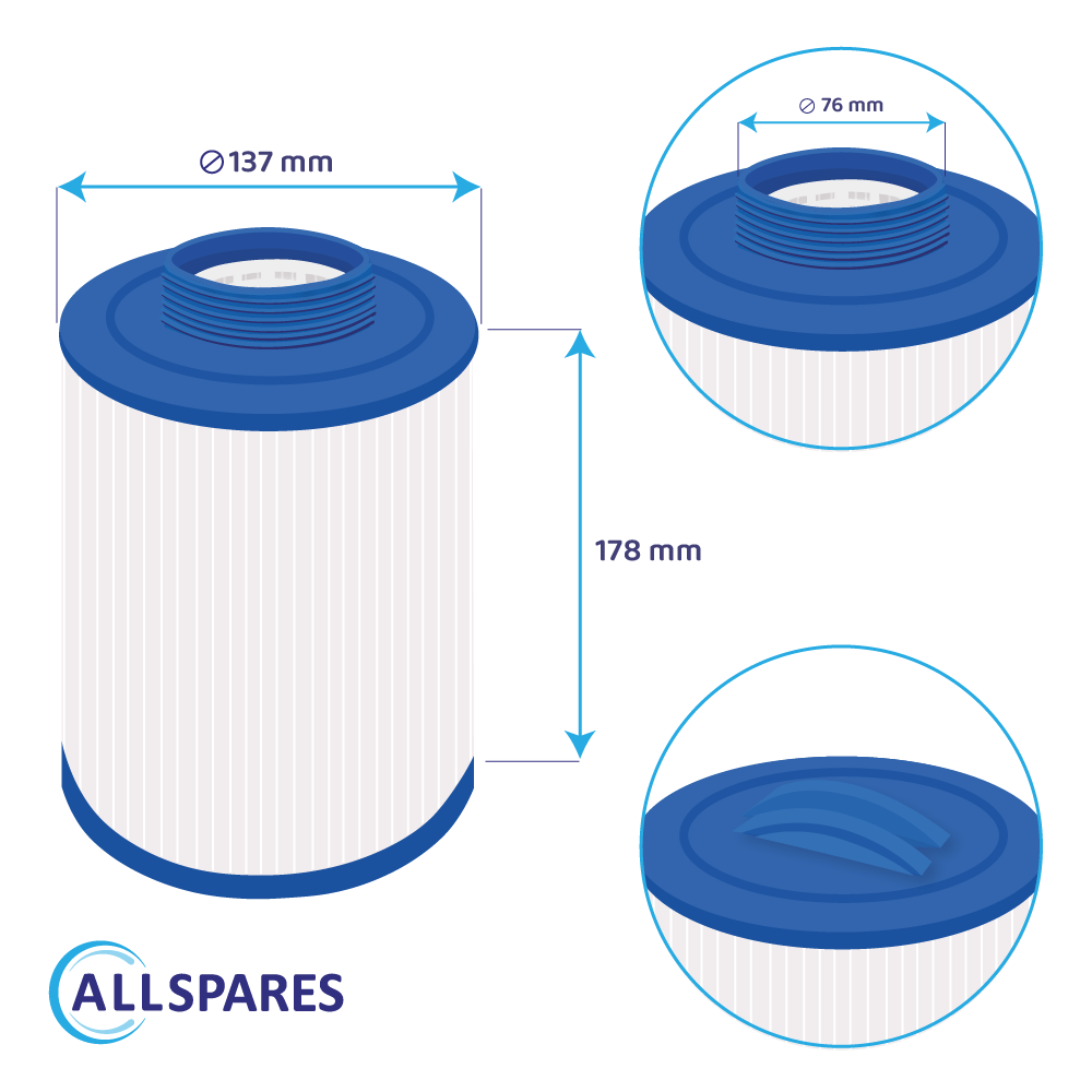 Filtre compatible avec LA Spa 51107 / SC745 / 5CH-203 / PLAS35 / 50201 