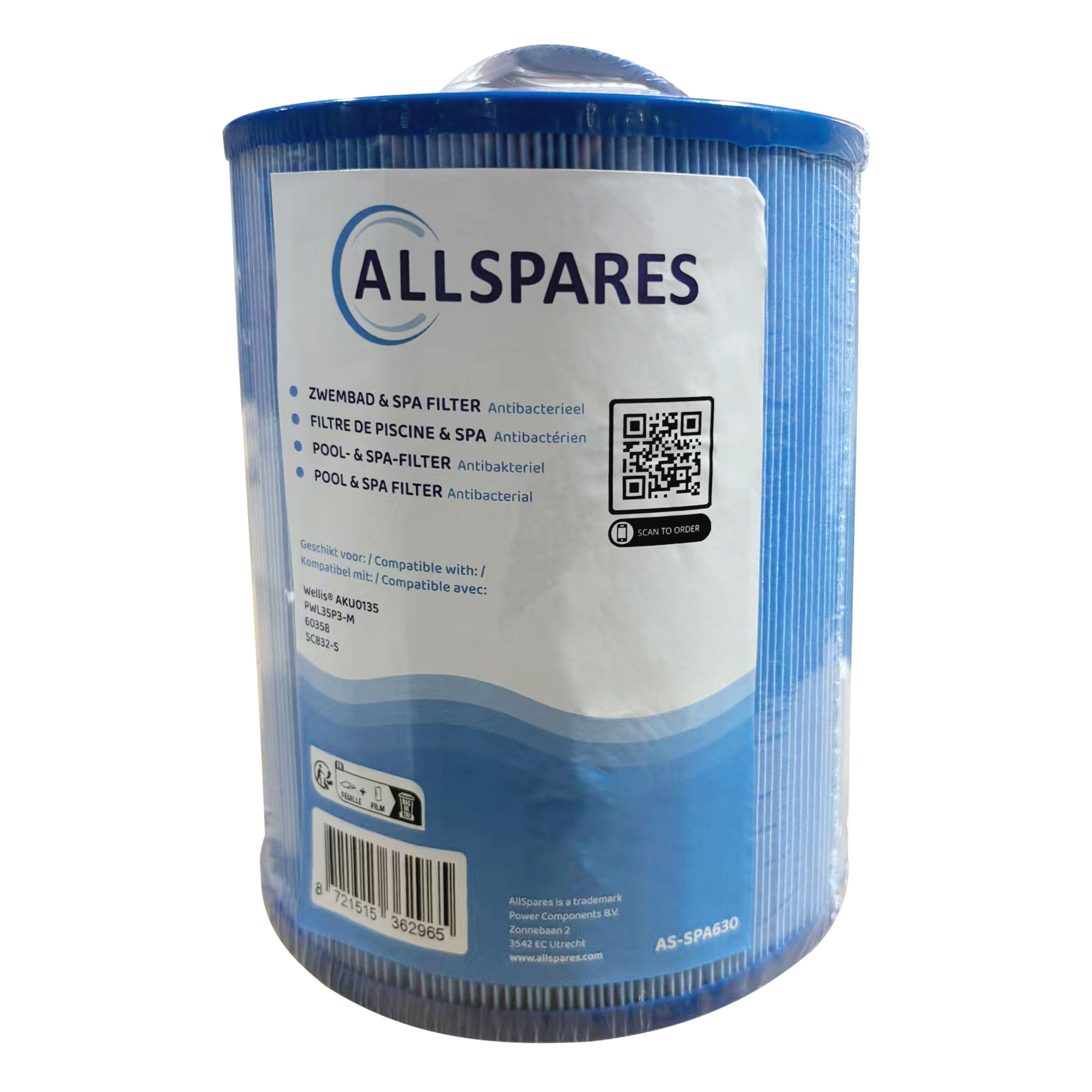 Filtre compatible avec Wellis AKU0135 / PWL35P3-M / 60358 antibactérien