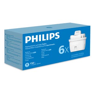 Philips lot de 6 cartouches filtrantes (filtre aussi les PFAS) compatibles avec BRITA Maxtra+