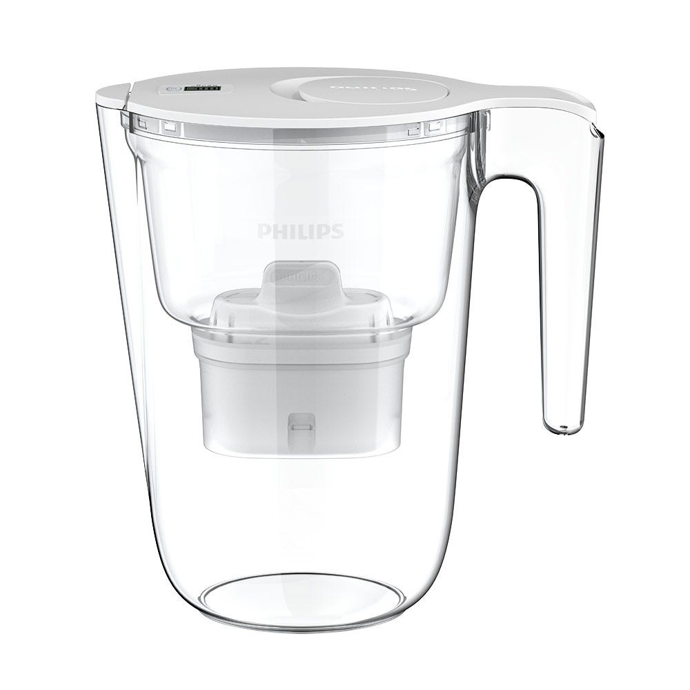 Philips Carafe filtrante 2.6L + 6 Micro X-Clean cartouches filtrantes (filtre aussi les PFAS) AWP2933WHT6