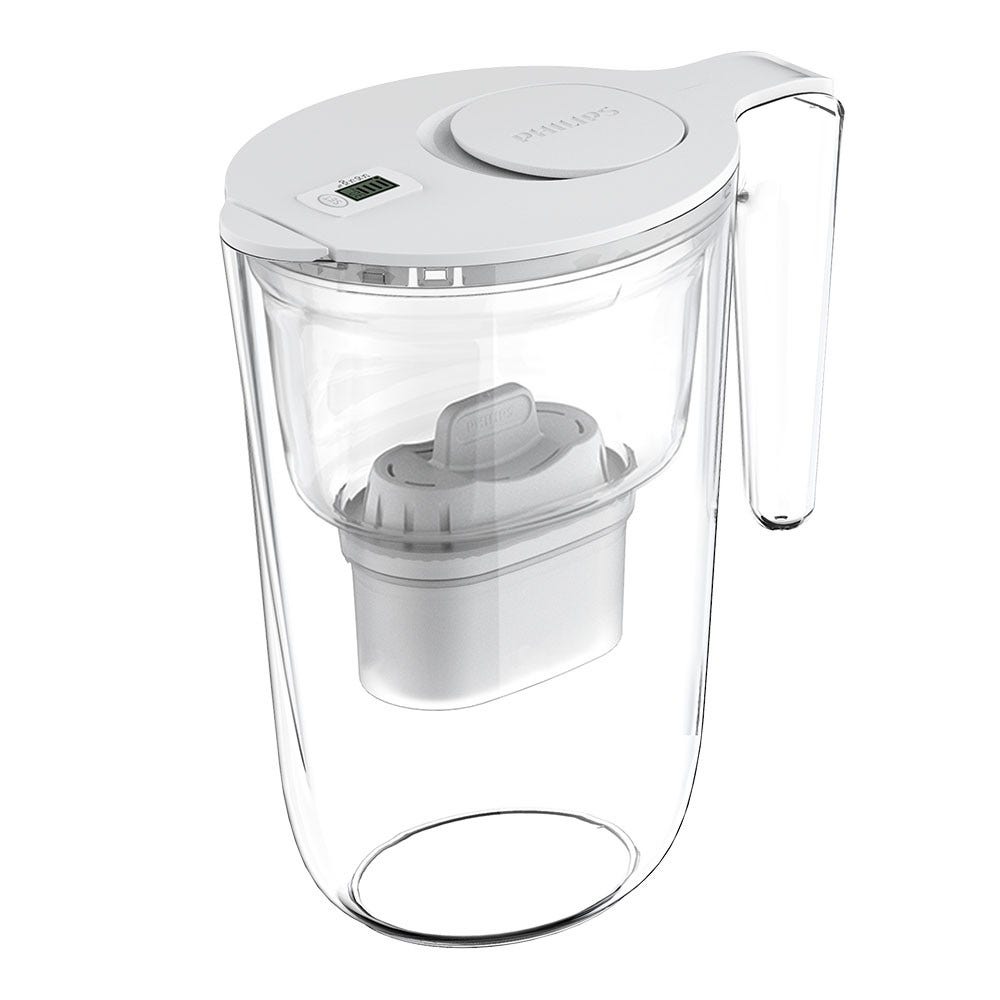 Philips Carafe filtrante 2.6L + 6 Micro X-Clean cartouches filtrantes (filtre aussi les PFAS) AWP2933WHT6
