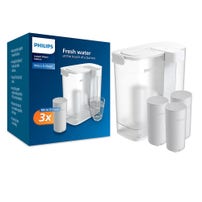 Carafe filtrante instantanée Philips Micro X-Clean + Filtres à eau (3 pcs) AWP2980WH3