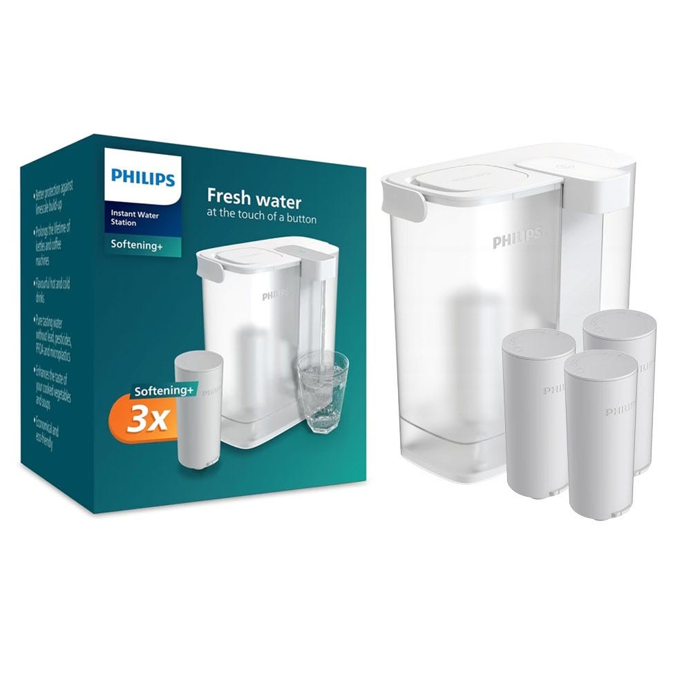 Carafe filtrante instantanée Philips Micro X-Clean + Filtres à eau Softening+ (3 pcs) AWP2980WHS3