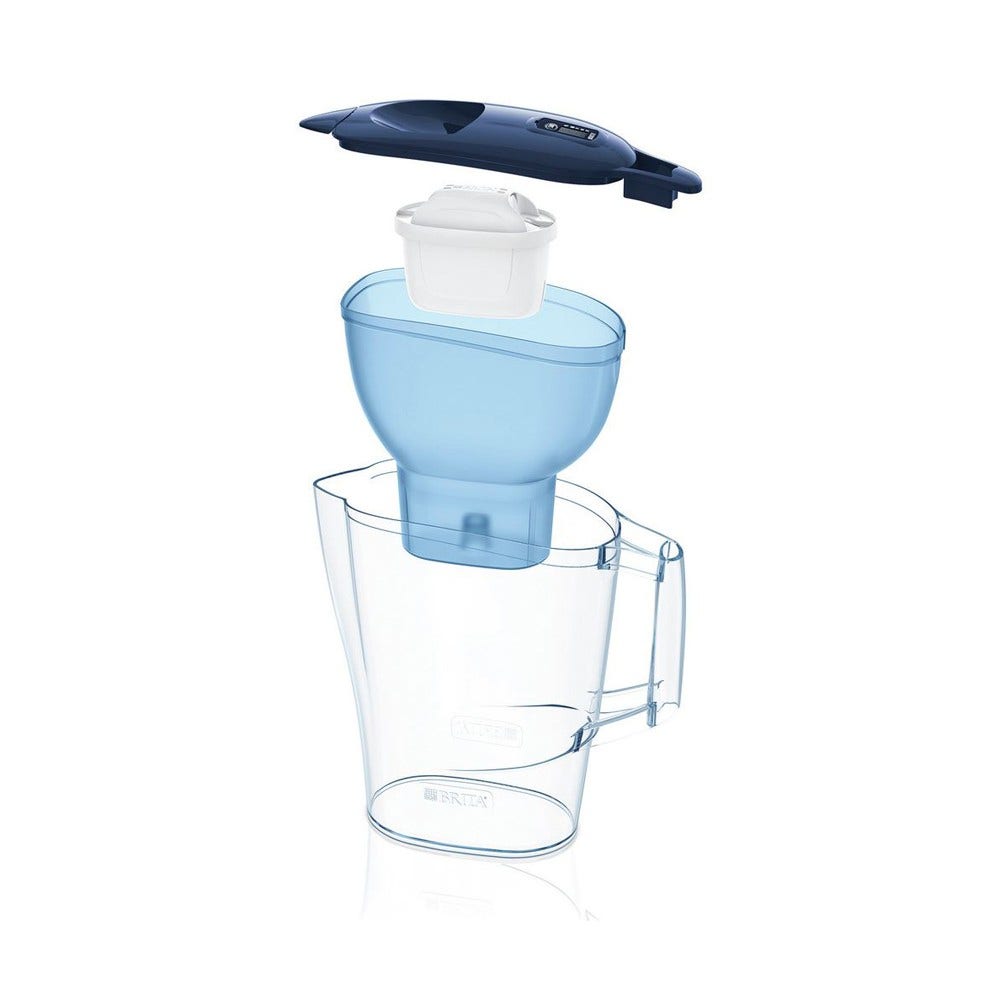 BRITA Carafe filtrante 2.4L Aluna Bleue + cartouche filtrante MAXTRA PRO (filtre aussi les PFAS)