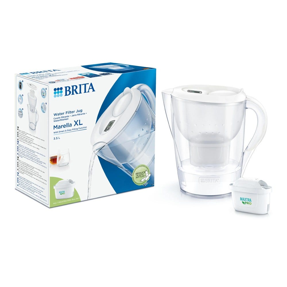 Carafe filtrante BRITA Marella XL Blanche + cartouche filtrante MAXTRA PRO 1051123