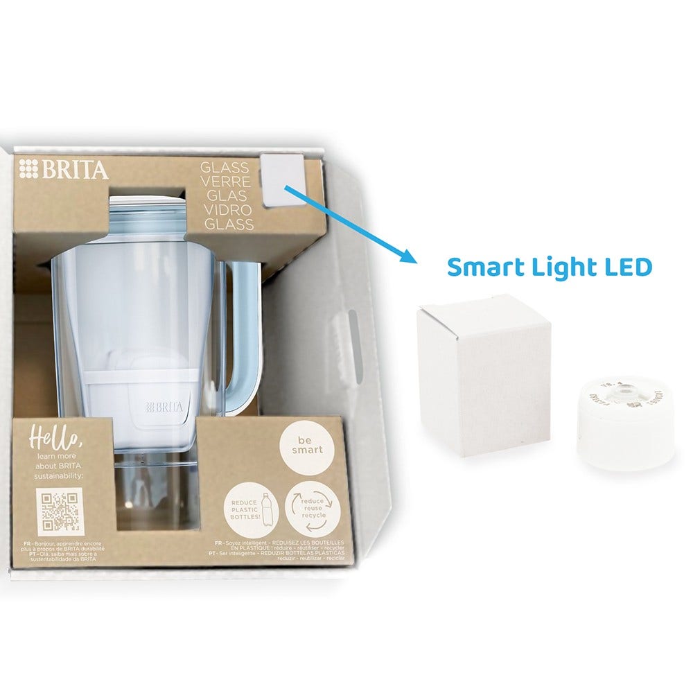 BRITA Carafe filtrante en verre Model One 2.5L + 7 filtres à eau MAXTRA PRO (filtre aussi les PFAS)