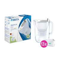 BRITA Carafe filtrante 2.4L Style Grise + 13 cartouches filtrantes MAXTRA PRO (filtre aussi les PFAS)