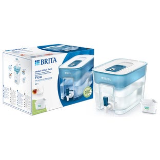 BRITA Distributeur d'eau filtrée 8,2L Flow Basic Blue + 1 cartouche filtrante MAXTRA PRO (filtre aussi les PFAS)