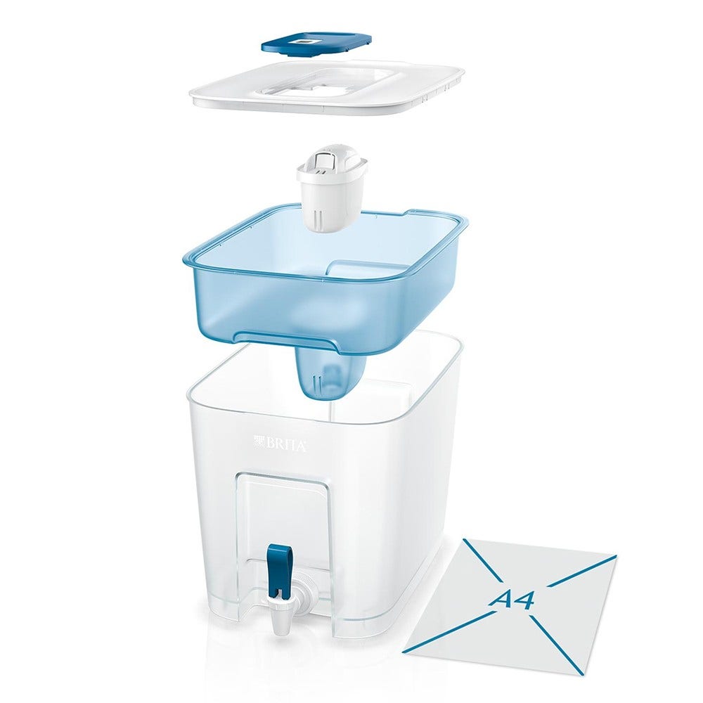 BRITA Distributeur d'eau filtrée Flow Basic Blue 8,2L + 7 filtres à eau MAXTRA PRO (filtre aussi les PFAS)