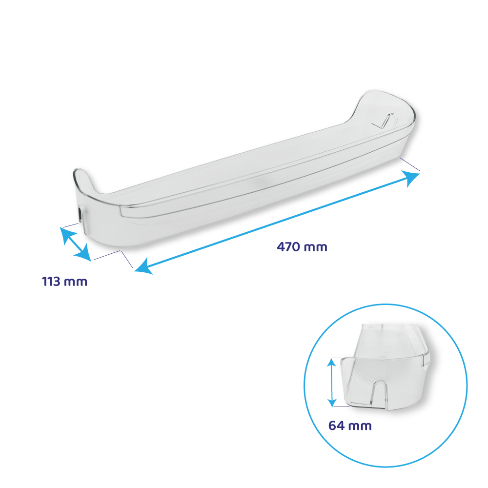 Balconnet central d’origine Indesit 461x103x63mm