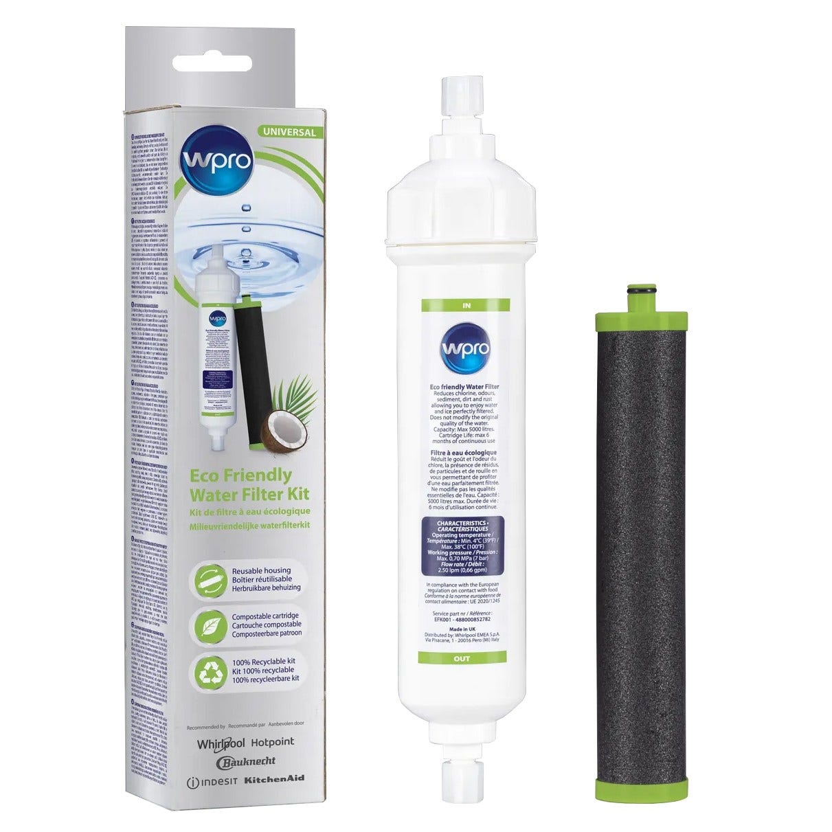 Kit de filtre à eau éco-responsable WPRO EFK001 / C00852782