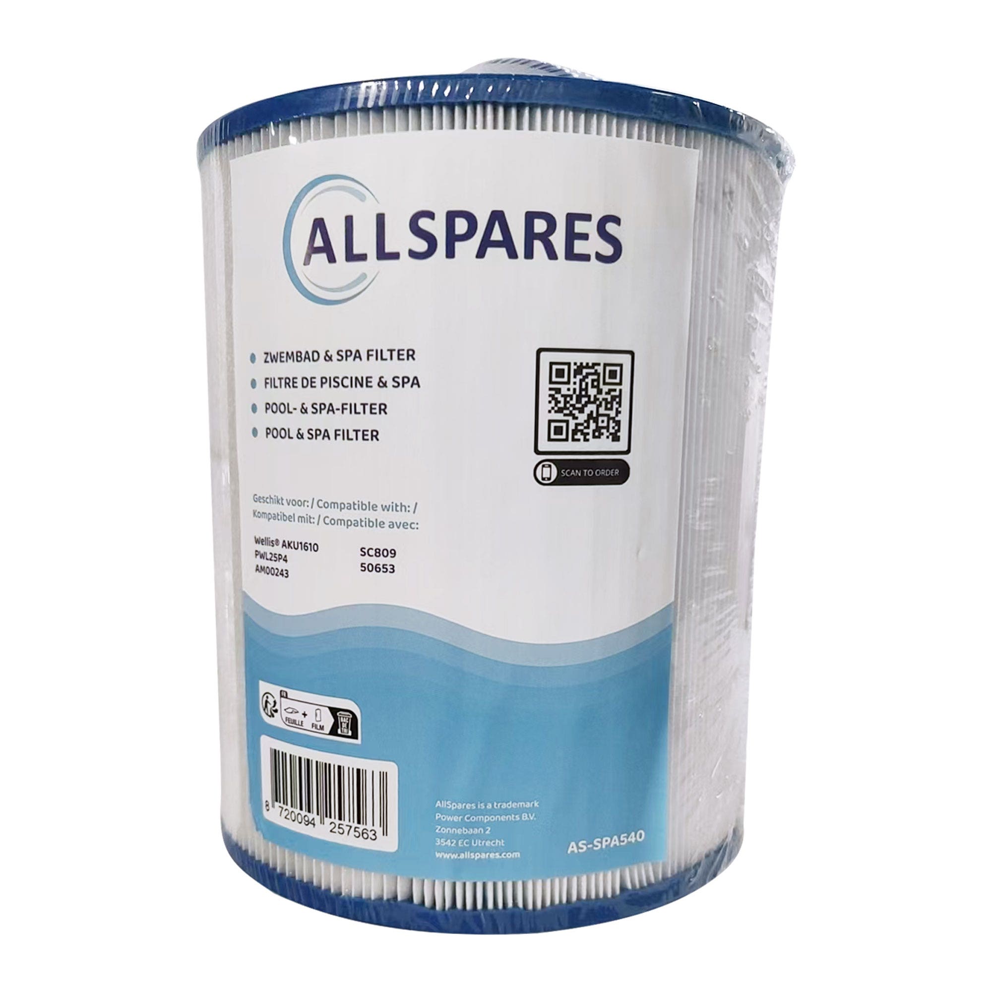 Filtre pour spa Wellis AKU1610 / PWL25P4 / SC809 / AM00243
