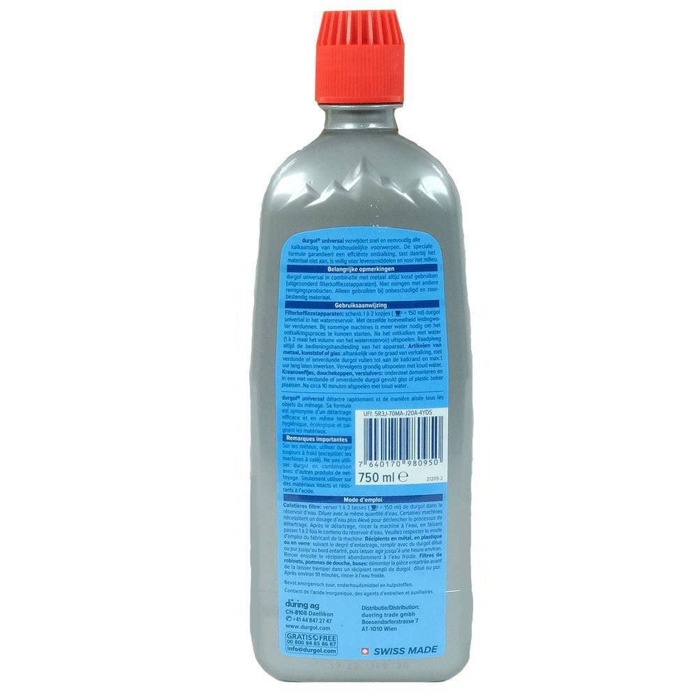 Durgol Détartrant Express (750ml) universel pour tous les appareils ménagers