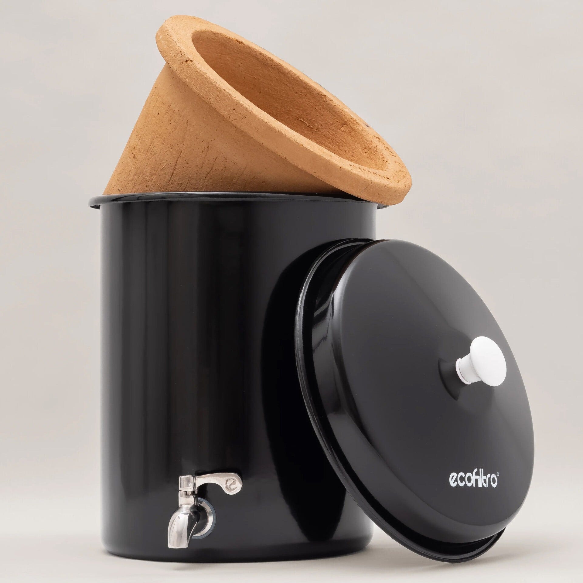 Coffret Ecofiltro 5 litres Noir - Filtre à Eau, Support, Kit d'entretien (filtre les PFAS)