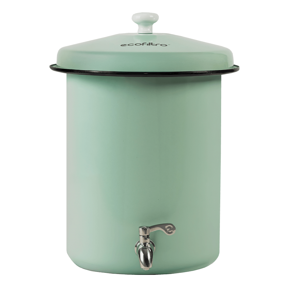 Coffret Ecofiltro 5 litres vert menthe – filtre à eau, support, kit d’entretien, 2 unités de filtration pour 4 ans. 