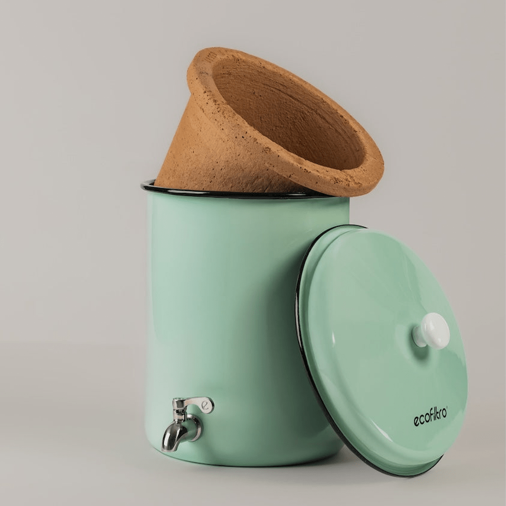 Coffret Ecofiltro 5 litres Vert Menthe - Filtre à Eau, Support, Kit d'entretien (filtre les PFAS)
