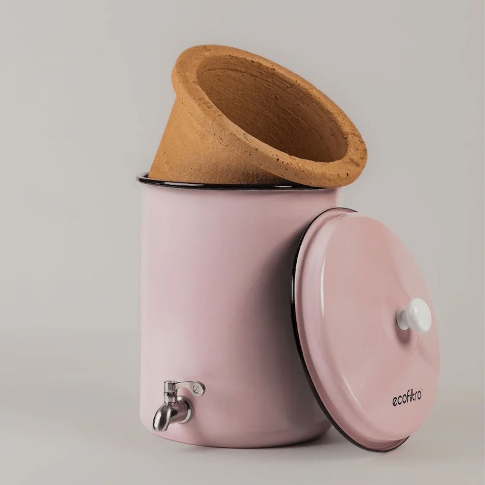 Coffret Ecofiltro 5 litres Rose - Filtre à Eau, Support, Kit d'entretien (filtre les PFAS)