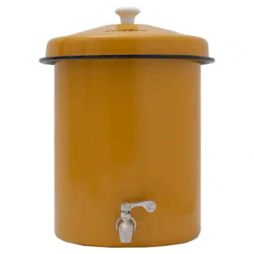 Coffret Ecofiltro 5 litres jaune – filtre à eau, support, kit d’entretien, 2 unités de filtration pour 4 ans. 