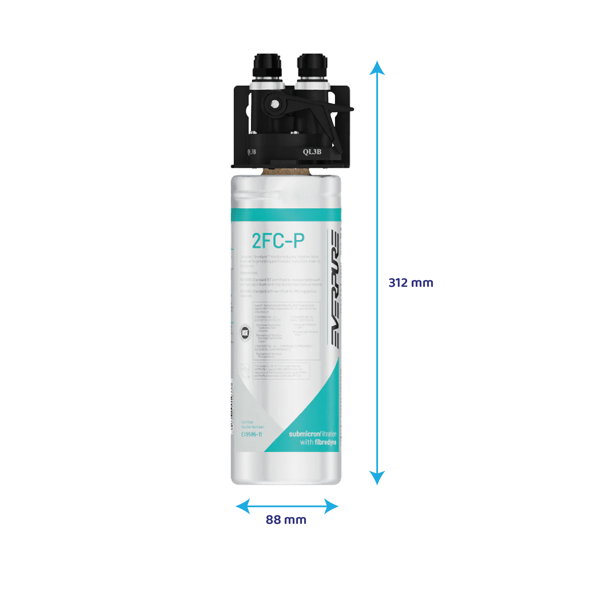 Everpure 2FC-P / EV9298-00 système de filtration - réduit PFAS, microplastiques et chlore