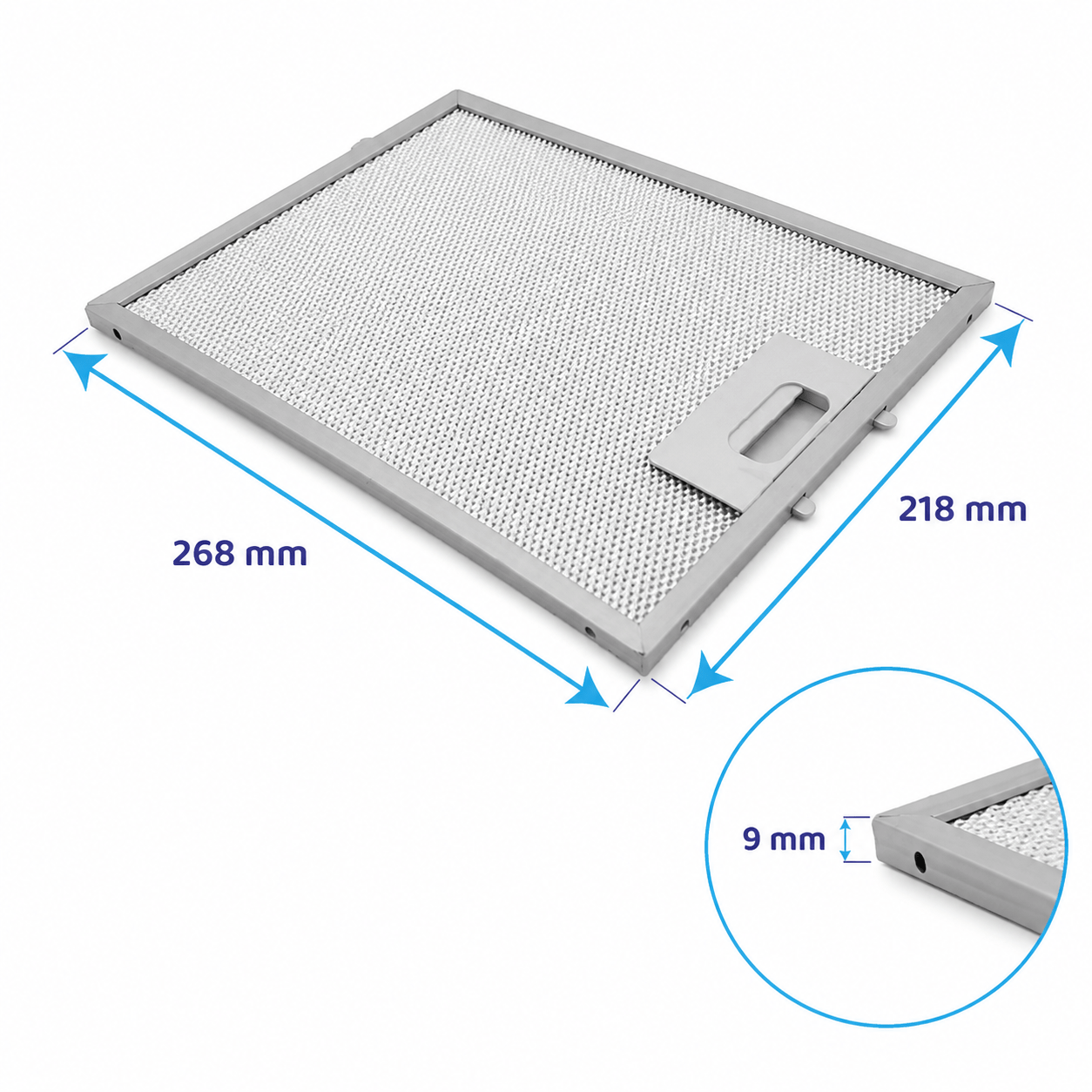 Filtre à graisse en métal 268x218mm d’origine Neff 704113 / 00704113