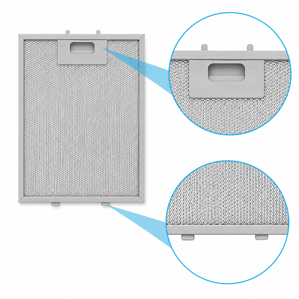 Filtre à graisse en métal 268x218mm d’origine Neff 704113 / 00704113