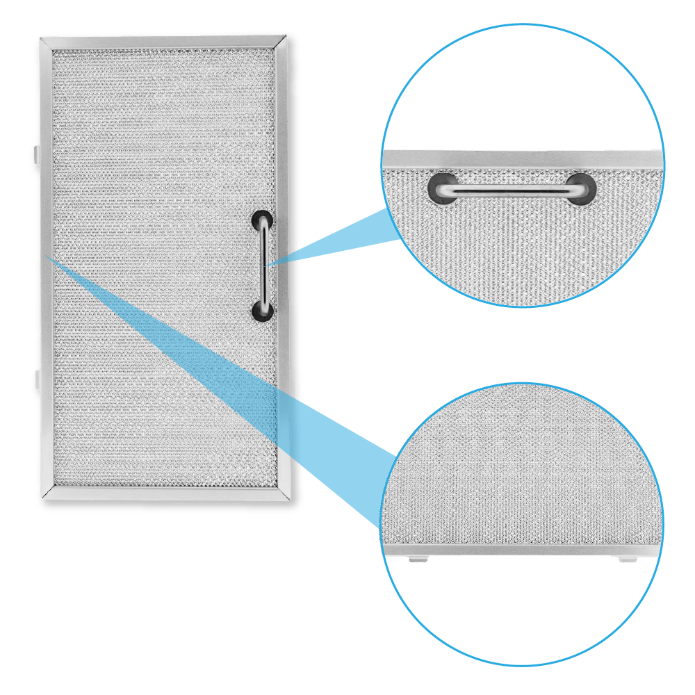 Filtre à graisse en métal 327x177mm d'origine Hotpoint-Ariston pour AGM80GY...