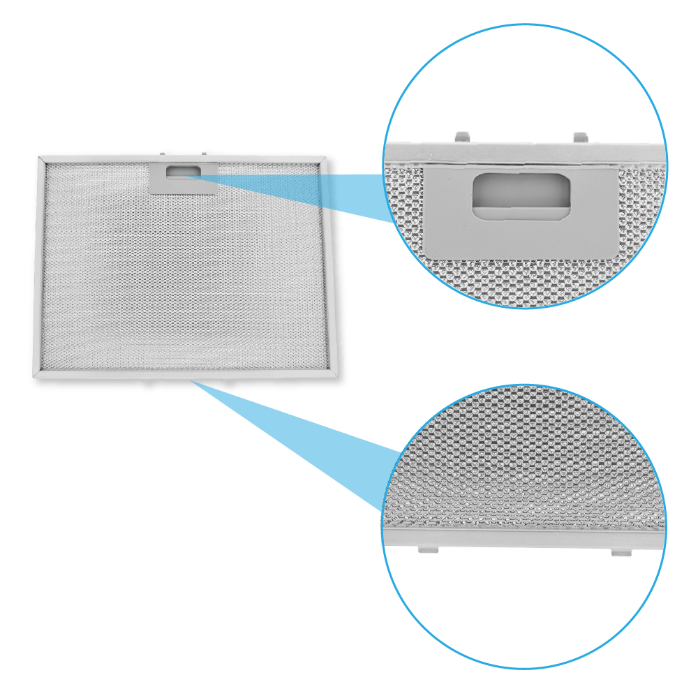 Filtre à graisse en métal 360x270mm d'origine Elica pour SHIRE... / TRAMA...