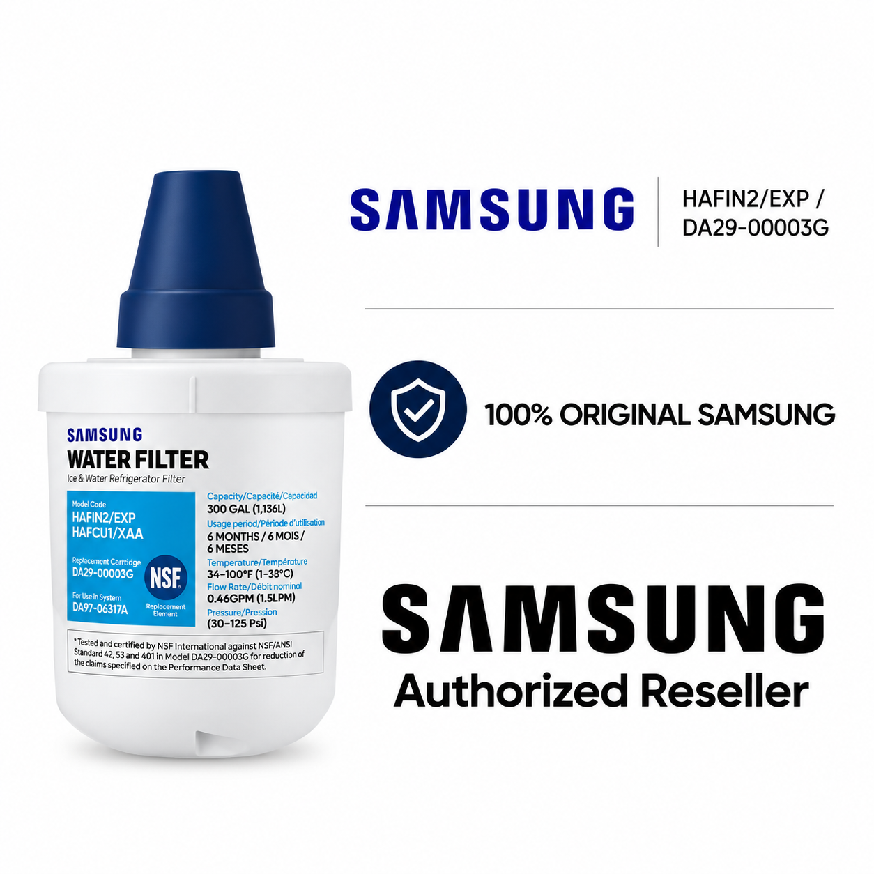 Filtre frigo d'origine Samsung HAFIN2/EXP / DA29-00003G