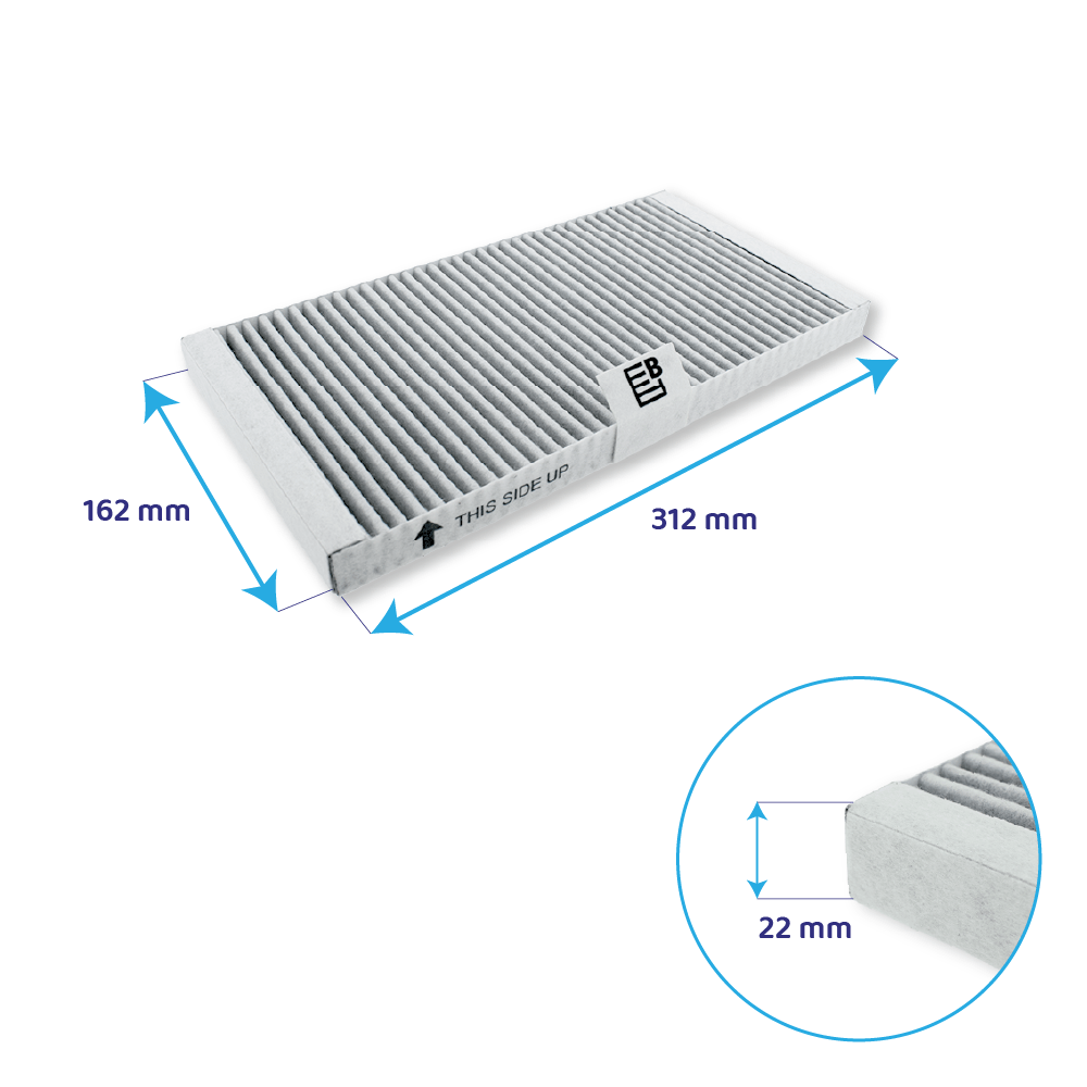 Filtre à charbon (2pcs) d’origine HiSense HF3015 pour plaque induction aspirante
