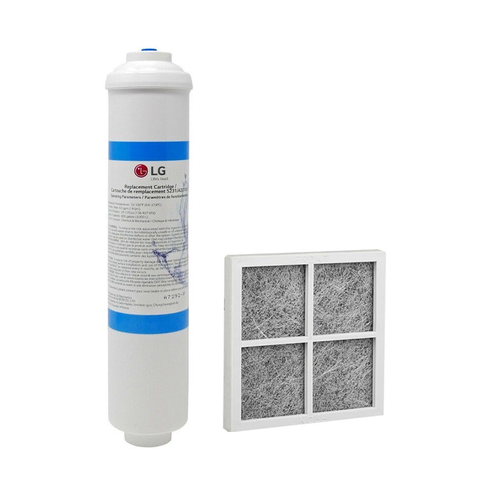 Pack 1x Filtre à eau (5231JA2010B) + 1x Filtre à air (LT120F) pour LG frigo