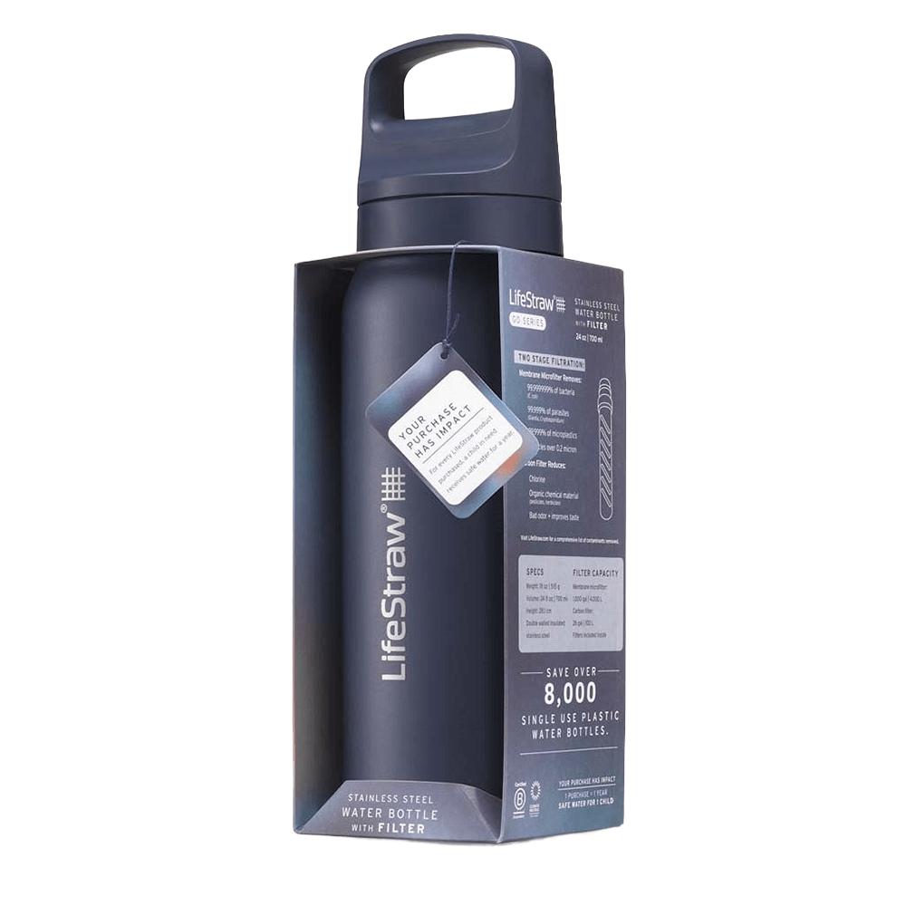 LifeStraw Go 2.0 Series Bouteille isotherme en acier inoxydable Bleu océan (1000 ml)