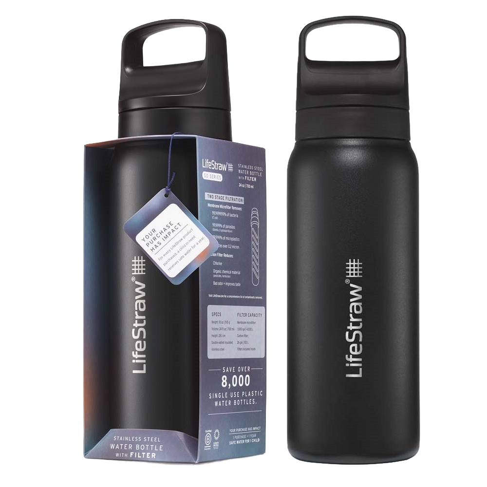 Bouteille isotherme en acier inoxydable LifeStraw Go 2.0 Series Noire (1000 ml)