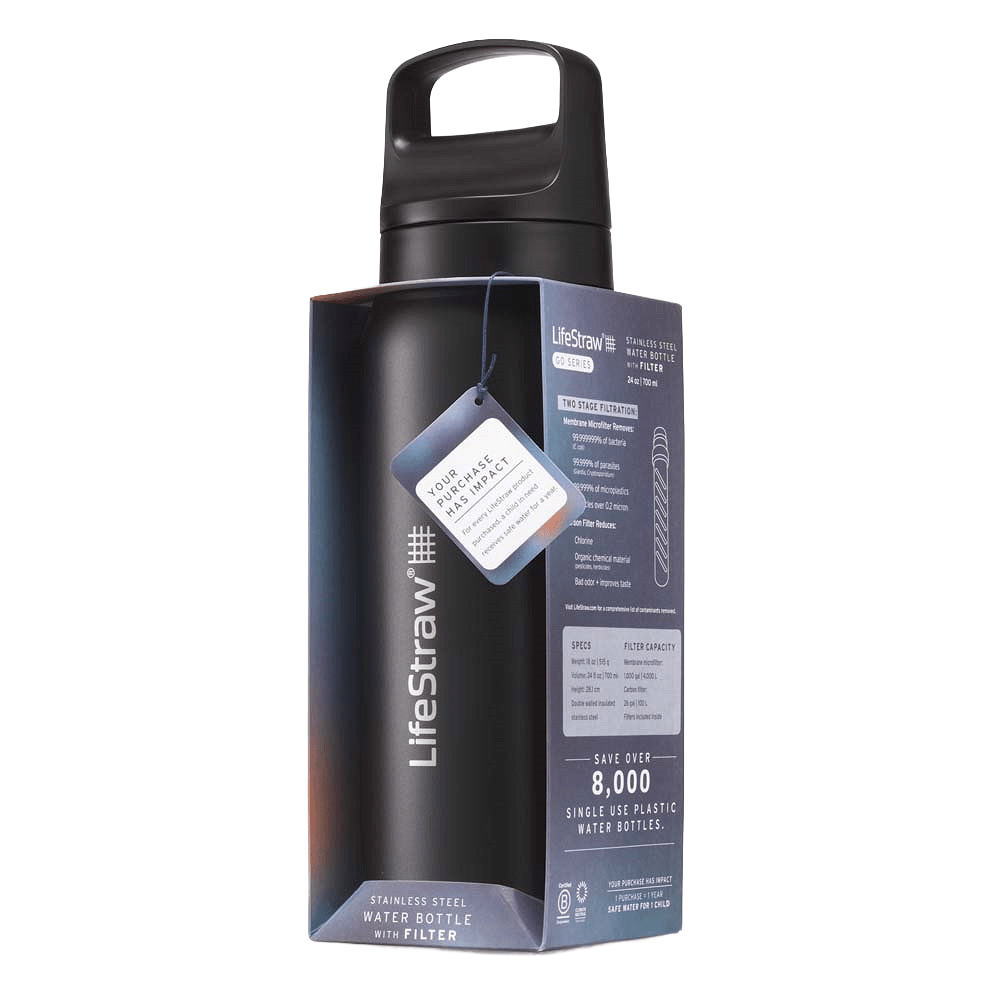 Bouteille isotherme en acier inoxydable LifeStraw Go 2.0 Series Noire (1000 ml)