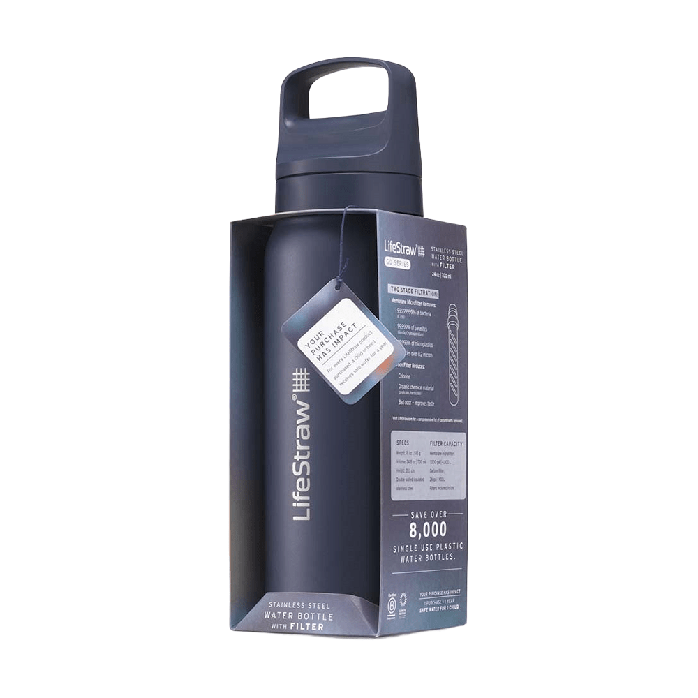 LifeStraw Go 2.0 Series Bouteille isotherme en acier inoxydable Bleu océan (700 ml)