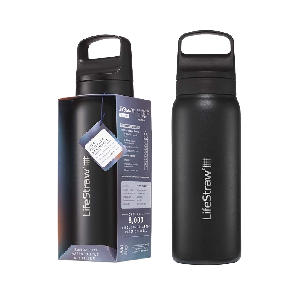 Bouteille isotherme en acier inoxydable LifeStraw Go 2.0 Series Noire (700 ml)