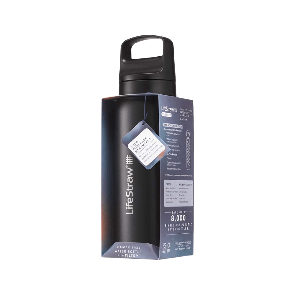 Bouteille isotherme en acier inoxydable LifeStraw Go 2.0 Series Noire (700 ml)