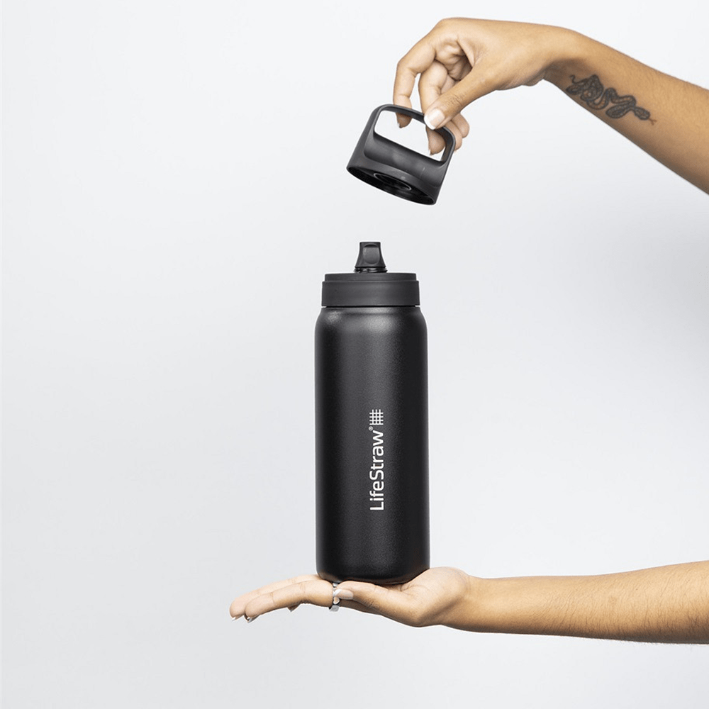 Bouteille isotherme en acier inoxydable LifeStraw Go 2.0 Series Noire (1000 ml)