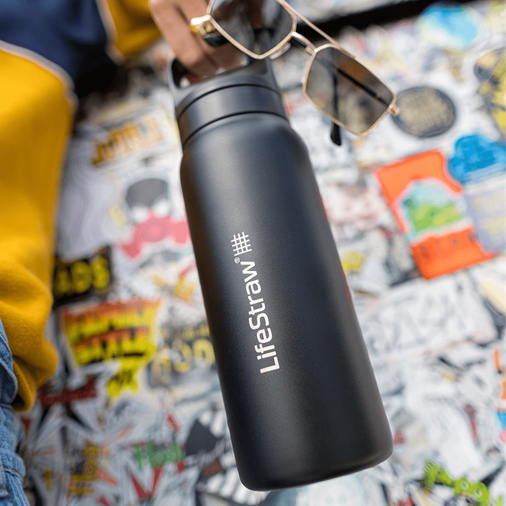 Bouteille isotherme en acier inoxydable LifeStraw Go 2.0 Series Noire (700 ml)