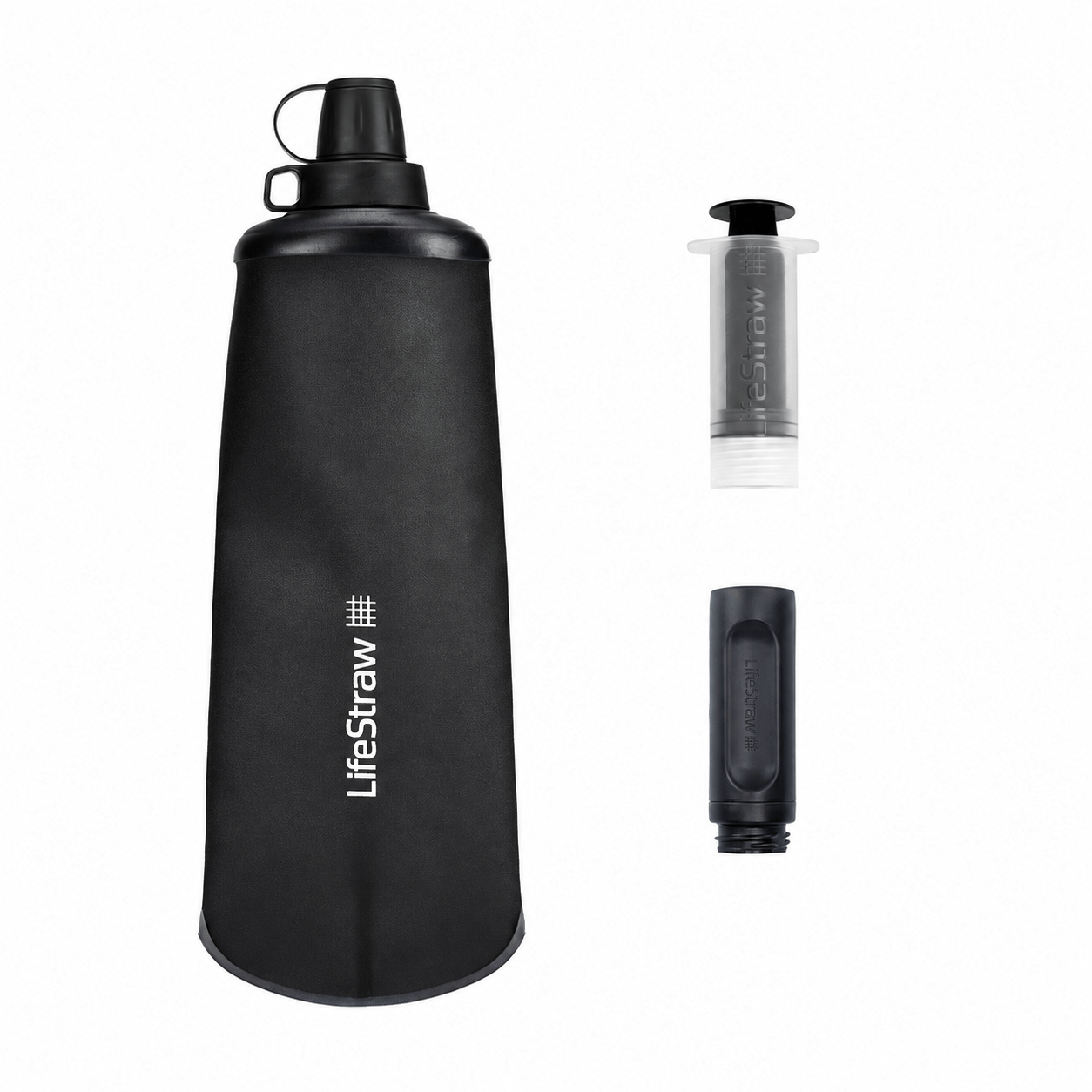 LifeStraw Peak Series Gourde Souple Pliable 1l Gris Montagne Foncé