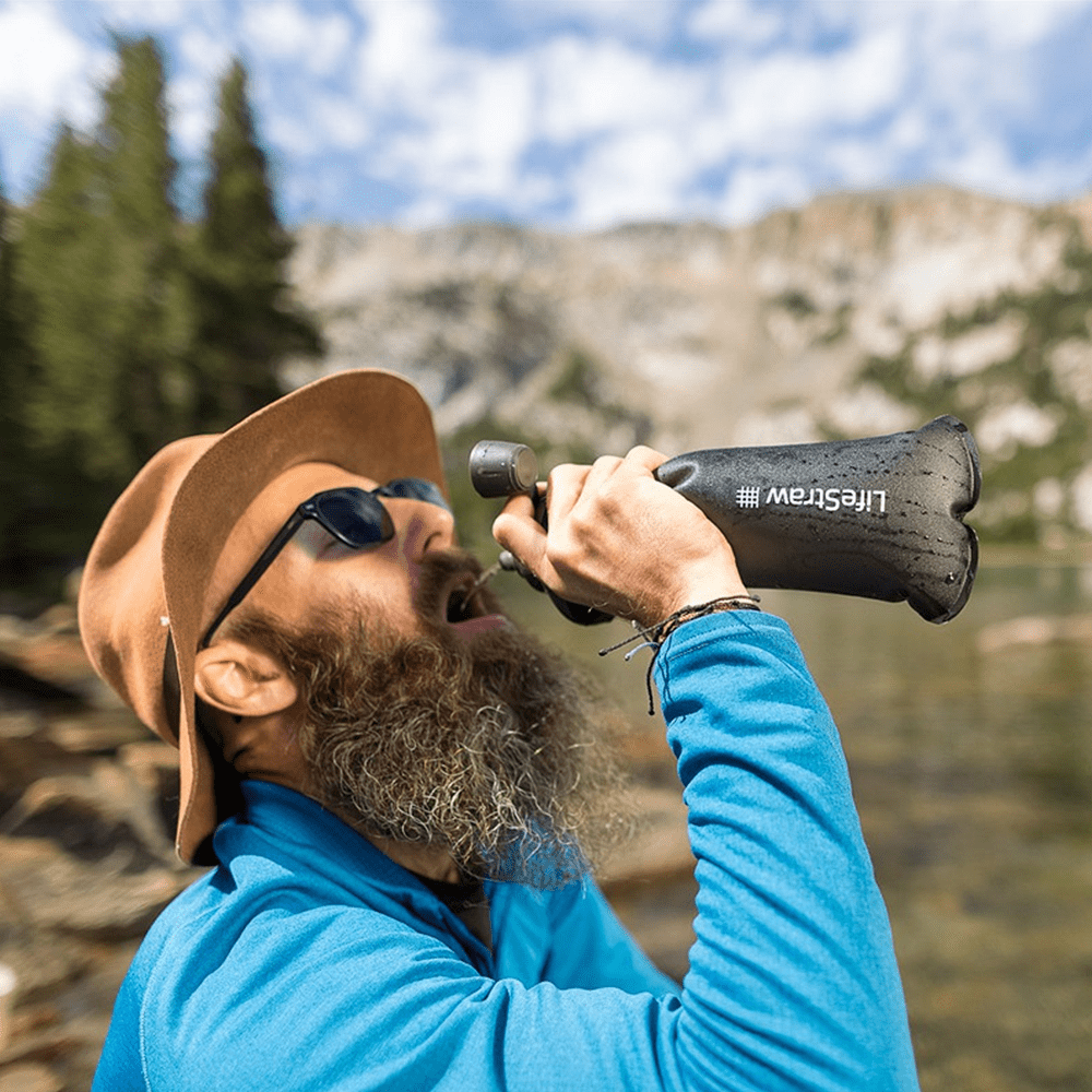 LifeStraw Peak Series Gourde Souple Pliable 1l Gris Montagne Foncé