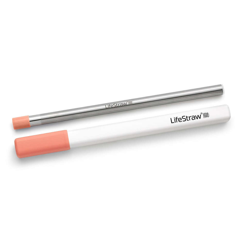 Paille Filtrante en Acier Inoxydable LifeStraw Sip– Rose Abricot
