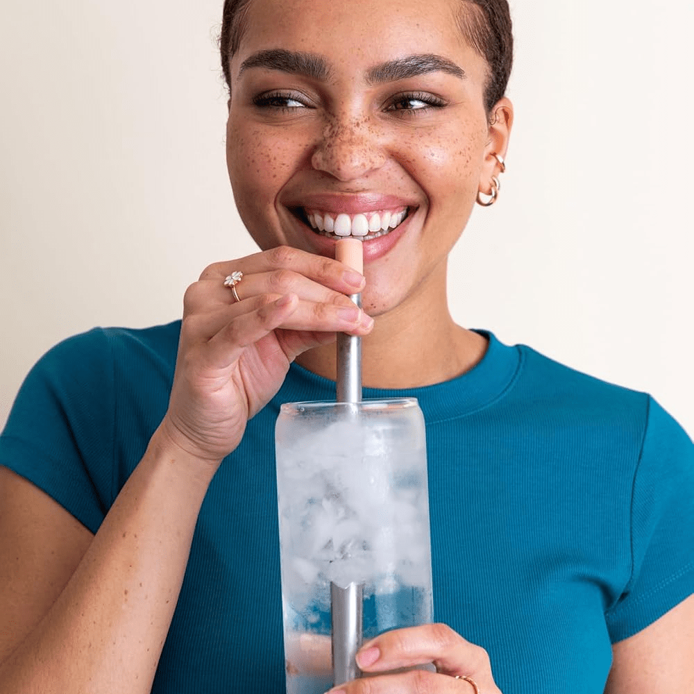 Paille Filtrante en Acier Inoxydable LifeStraw Sip– Rose Abricot