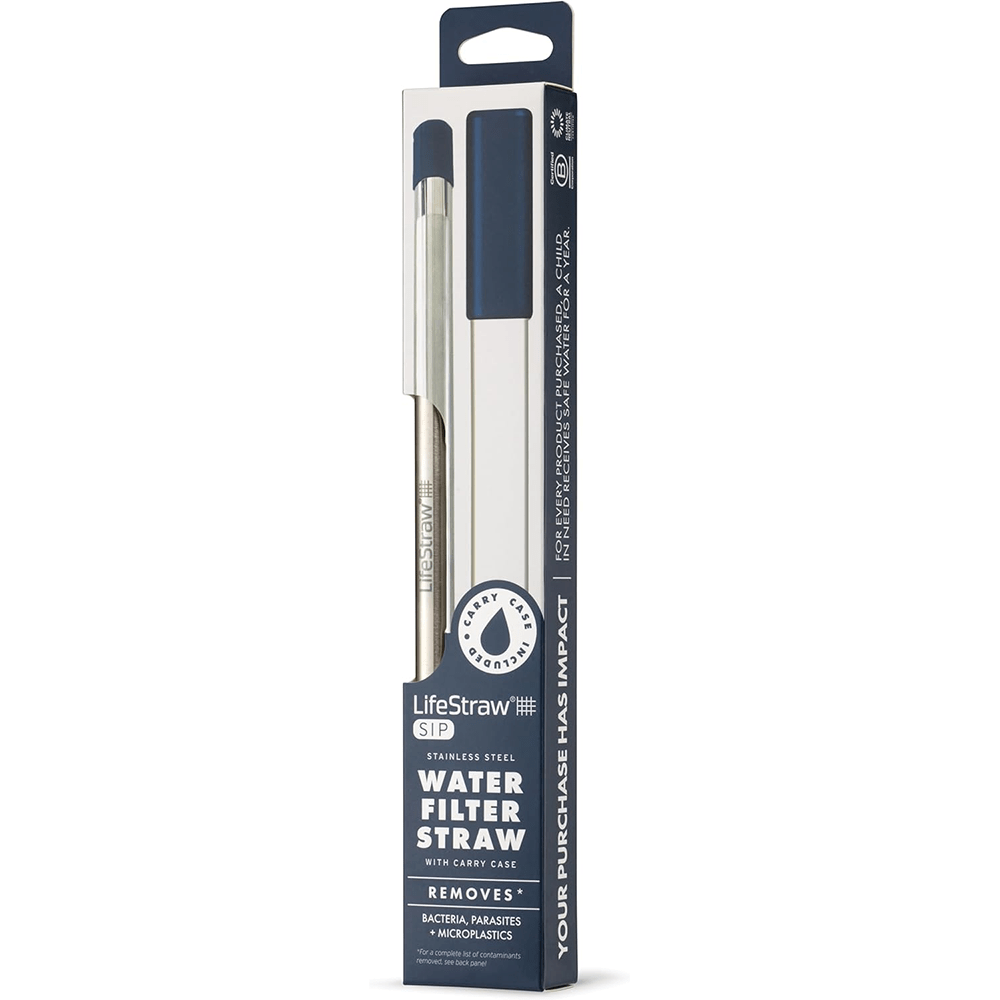 Paille Filtrante en Acier Inoxydable LifeStraw Sip– Bleu Nuit
